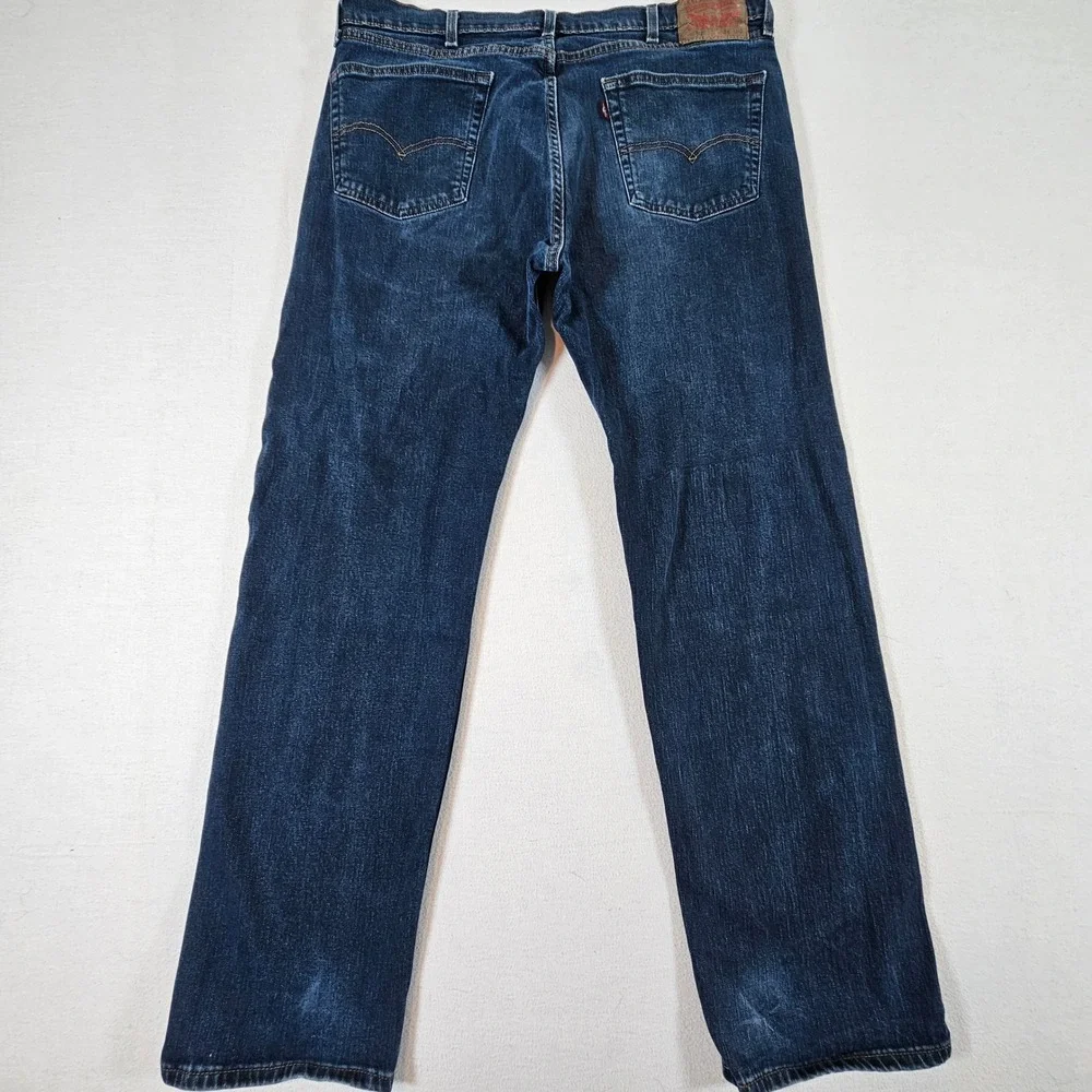 Levi's 505 Regular Fit Jeans Mens 38x32 Dark Wash Blue Straight Leg Denim‎